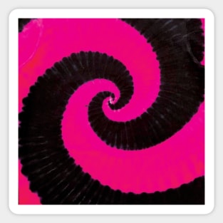 Spiral Pink Black Tie Dye Sticker